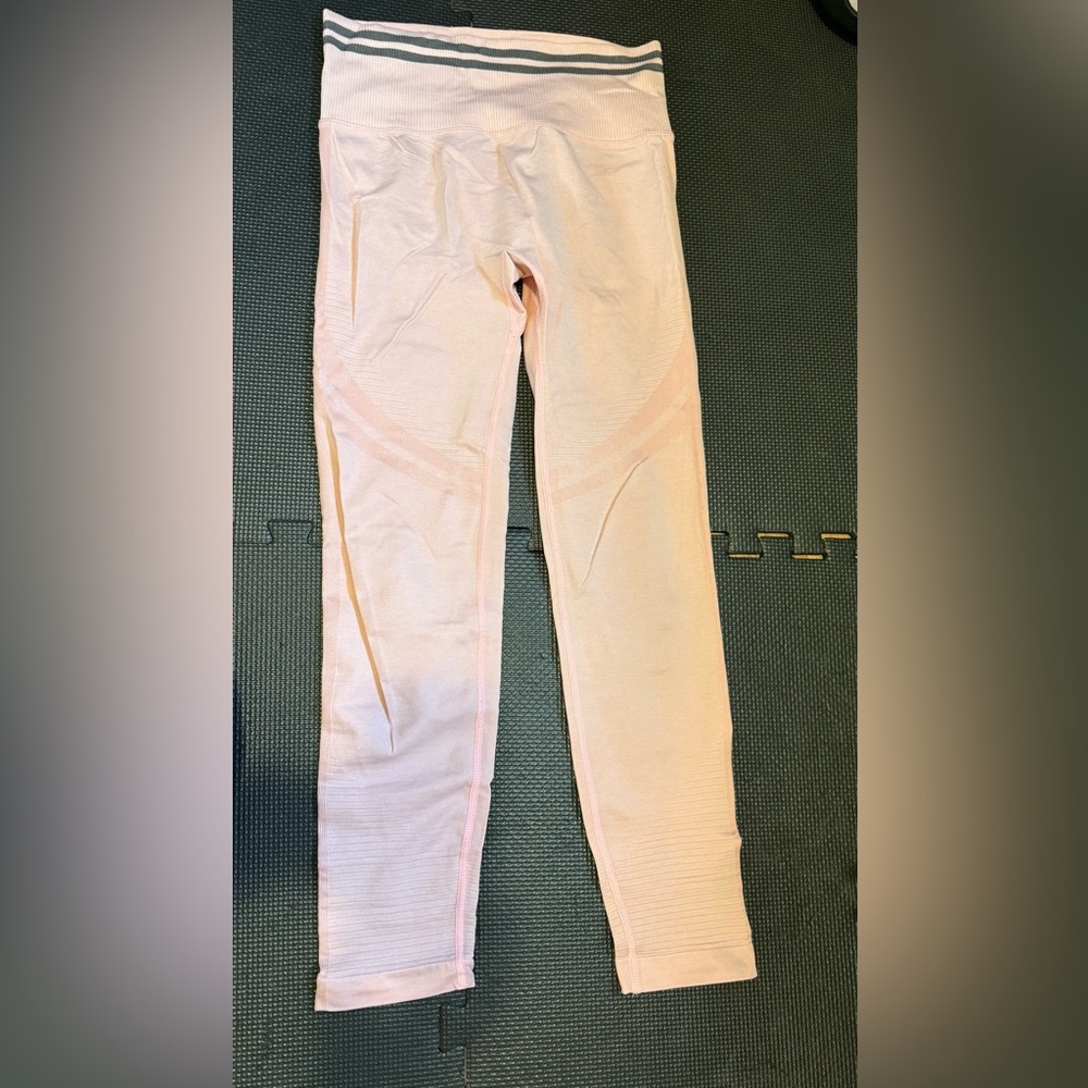SHEIN Pink Leggings with Gray Stripe